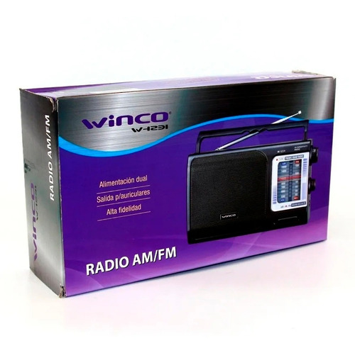 Radio Portatil Am Fm A Pilas Y Electrica Manija Winco W-1231