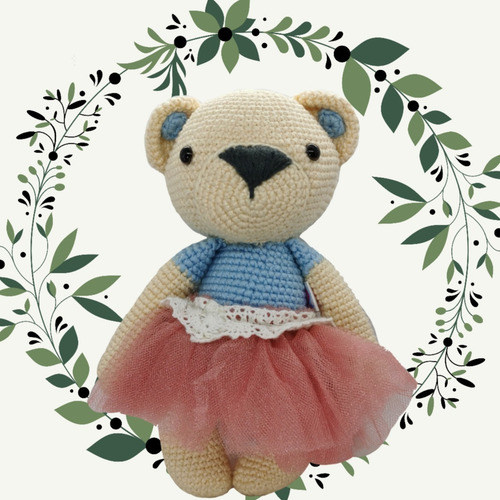 Imagen 2 de 2 de Amigurumi Osita Bailarina Hecha A Mano En Crochet