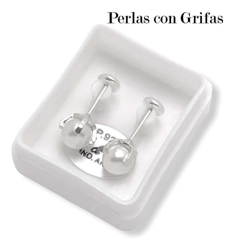 Imagen 3 de 7 de Aros Abridores Plata 925 Con Perlas