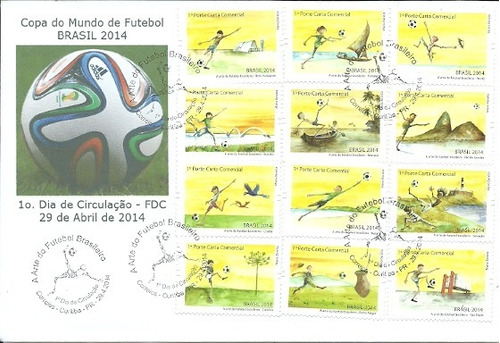 Futebol 2014 Copa Do Mundo Arte Série Cpl Curitiba Fdc