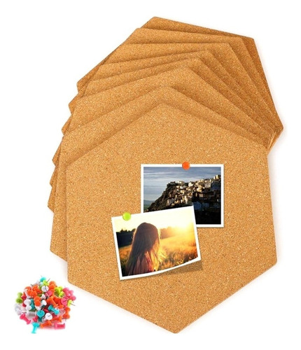 8 Pcs/set Self Adhesive Cork Wood Board Diy Office .