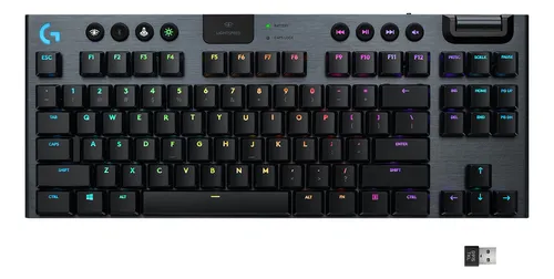 comprar Teclado Mecânico Gamer Sem Fio Logitech G915 TKL - Preto