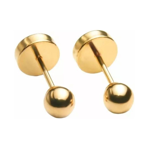 Aros Abridores Bebe Lili Oro 20k Bolita 4,5mm Li-205 C