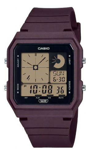 Reloj de pulsera digital Casio LF-20w-5adf con correa, color vino