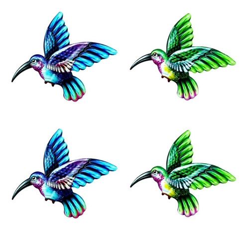 4/juego De Decoración De Pared De Colibrí Hecha A Mano