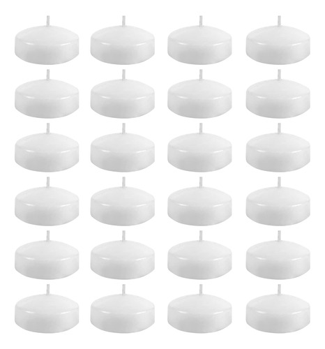 24 Pack Velas Flotantes 2  6 Horas Discos De Cera Blanc...