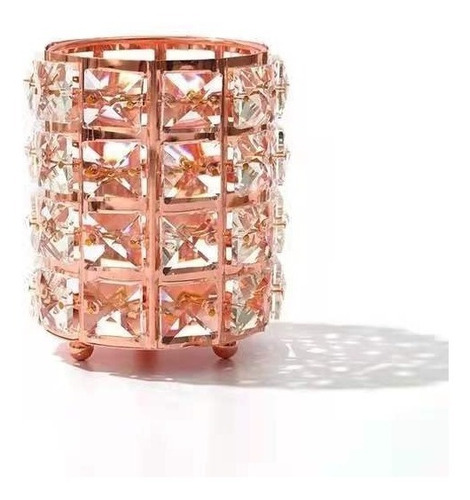 Organizador Brocha Redonda Rose Gold Cristal