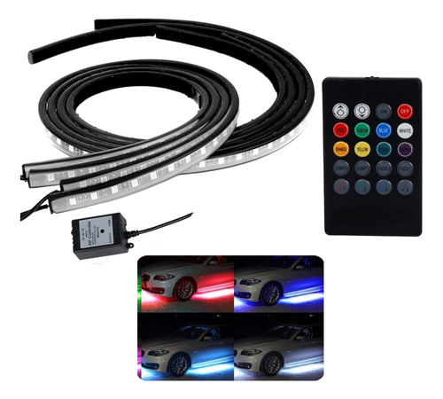 Kit De Luces De Chasis Exterior Rgb Tuning Luz Piso + Contro