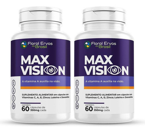 Max Vision 2x 60 Cáps. Luteína Zeaxantina Vitamina A C E Zn