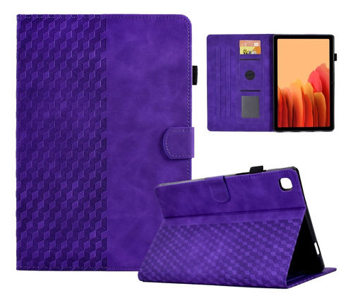 Funda De Piel Morada Para Samsung Galaxy Tab A7 T500/t505 20