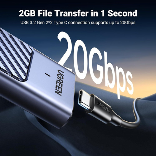 Carcasa M.2 Nvme Sata Ssd Aluminio 20 Gbps Usb-c Uasp Trim