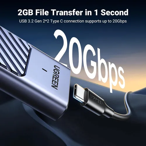 Carcasa M.2 Nvme Sata Ssd Aluminio 20 Gbps Usb-c Uasp Trim