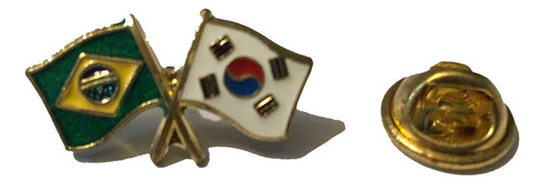 Pin Da Bandeira Do Brasil X Coréia Do Sul