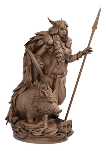 Estátua Imagem Freya Mitologia Nórdica - Versão Heróica Cor Cor Madeira
