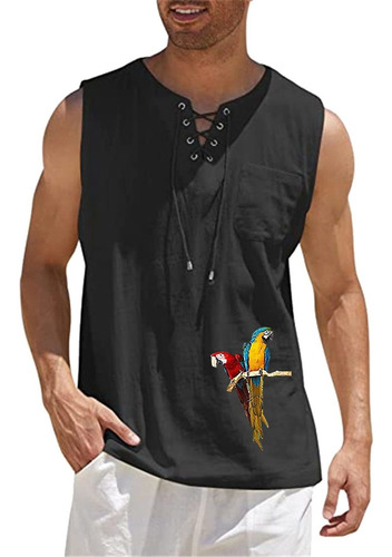 Camiseta Sin Manga Verano Para Hombre Cordone Playa