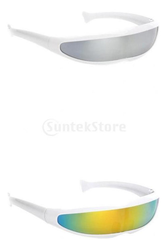 2x Gafas De Terre Futuristic Lens Visor White Color