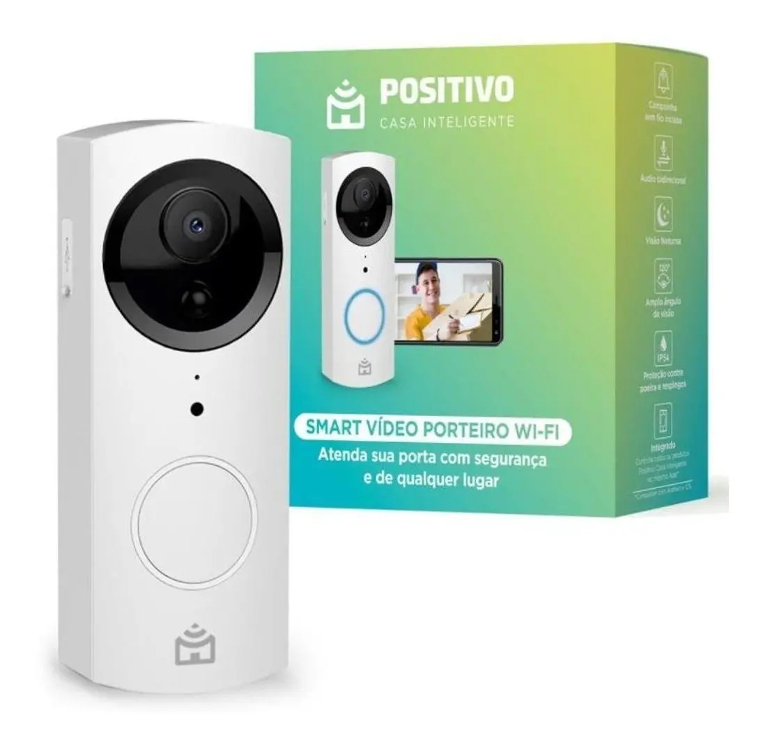 Smart Video Porteiro Positivo Casa Inteligente Wi-fi Branco