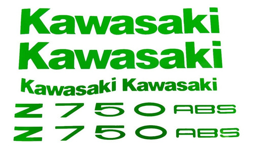 Kit Adesivos Personalizado Moto Kawasaki Z750 Verde Ca-15680 Cor Não aplica