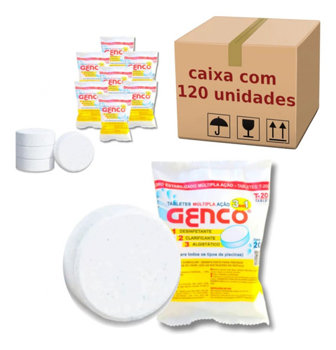 Caixa Master 120 Pastilhas Cloro 200gr Multipla Ação 3 Em 1