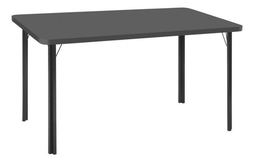 Mesa De Jantar Retangular Preta 137x75cm Pé De Metal Fil