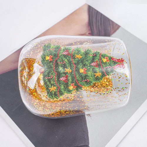 Taza De Cristal Con Forma De De Navidad, Taza De Té, Taza