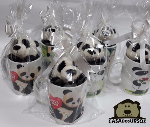 Imagem 8 de 9 de Caneca Com Ursinho Panda 15cm Para Presente Com Mensagem
