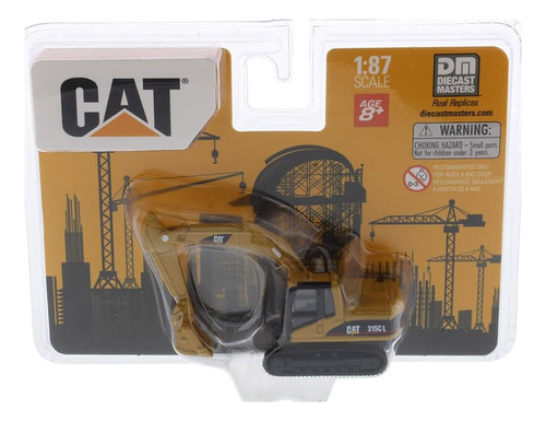 Excavadora miniatura Caterpillar Micro 315d L 1/87, color amarillo