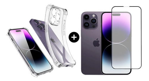 Capa tpu em silicone Transparente Case Anti Shock Silicone Protetora transparente com design iphone 14 pro para Apple iPhone de 1 unidade