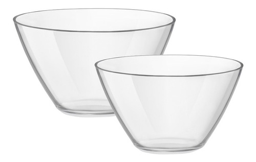 Set X 2 Bowl Ensaladera De Vidrio Transparente Bormioli 