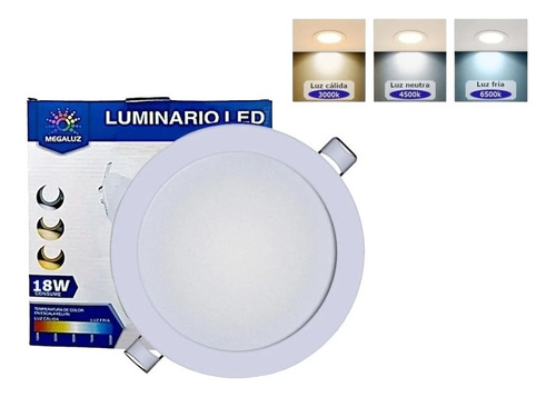 Plafon Led 18w 3 Tonos Luz Fria Calida Neutra Spot Empotrar