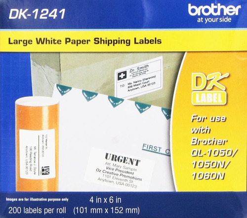 Etiquetas De Papel Blanco Brother Dk1241