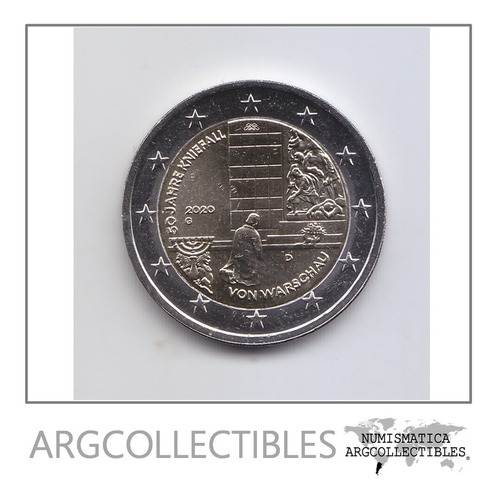 Alemania Moneda 2 Euros Bimetalica 2020 G Aniv 50 Varsovia