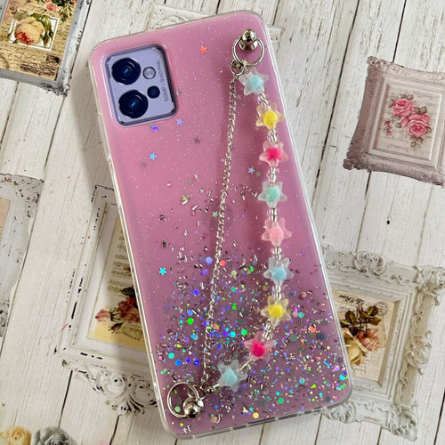 Funda Tpu Brillito Con Cadena Estrellitas Para Moto G32