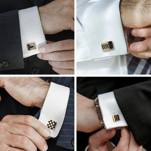 Set Colleras Para Hombres Gemelos, Camisa, Terno, Plateados