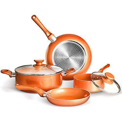 6-piece Non-stick Cookware Set Pots And Pans Set For Co...