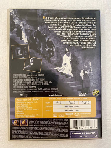 Dvd Frankenstein Junior El Joven Frankenstein Gene Wilder (Usado)