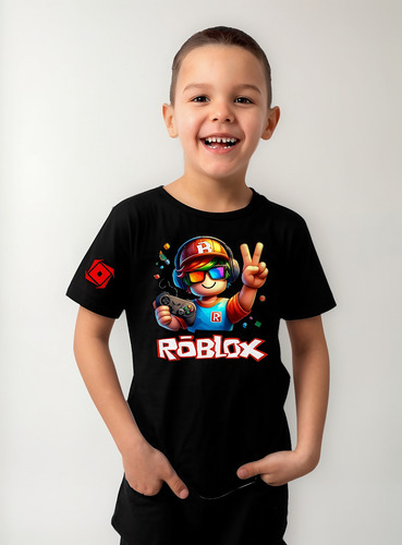 Playera Roblox-control G Nombre Brilla En La Oscuridad Niños