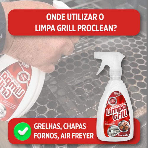 Limpa Grelhas chapas fogões desengordura fácil sem esforço limpa gorduras carbonizadas 500ml