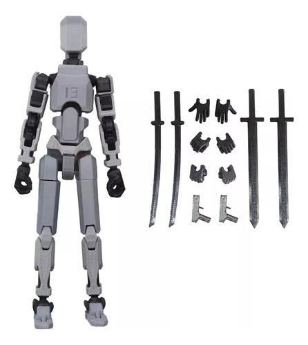Ll Figura Lucky Dummy T13, Robot Multiarticulado Impreso En