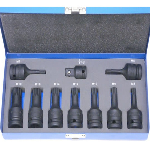 Set 10 Puntas Multiestriadas Impacto Molybdeno - Gd Tools