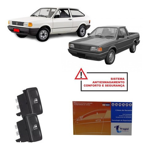 Imagem 1 de 4 de Kit Vidro Elétrico Tragial Vw Gol Saveiro Quadrado Console