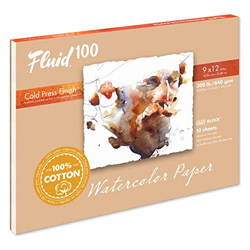 Fluid 100 Artist Watercolor Block, 300 Lb (640 Gsm) 100...