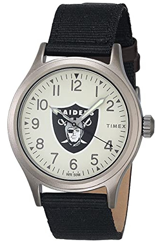 Reloj Timex Twafraimb Nfl Clutch Oakland Raiders Para Hombre