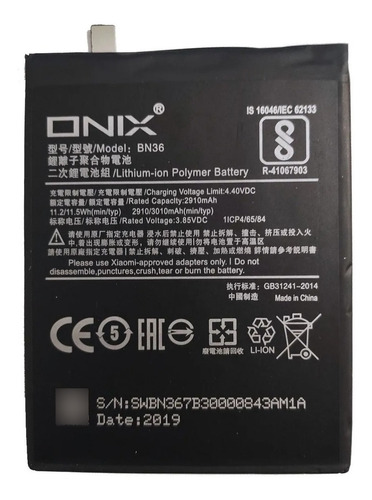 Bateria Compatible Onix Bn36 Para Xiaomi Mi A2