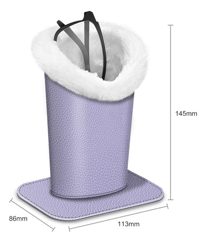 Soporte Para Gafas Forrado Felpa Base Magnetica Tono Lila