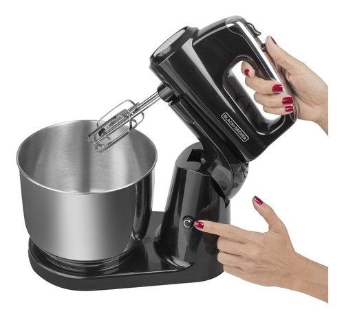 Batidora De Mano Black+decker Planetaria 2 En 1 Pedestal Color Negro Frecuencia 3