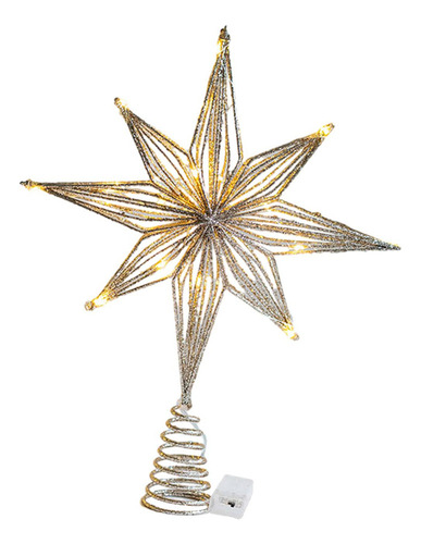 Adorno De Estrella Con Luces Para Árbol De Navidad