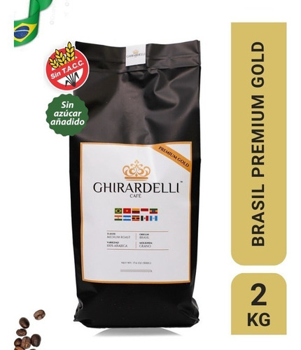 Café Brasil Tostado Premium Molido O Grano Sin Tacc X 2 Kg