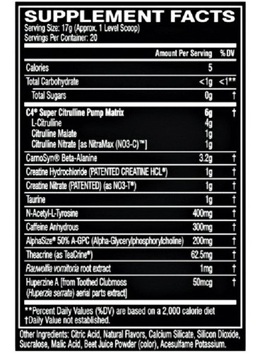 Imagen 2 de 3 de C4 Ultimate Pre-workout Cellucor 20 Servings
