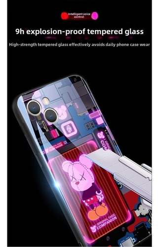 ;= Funda De Teléfono Para Asus Rog Phone 9 8 7 6 Pro 5 3 2 Mechanical Bearbrick Luminosa Y Brillante Luz Led